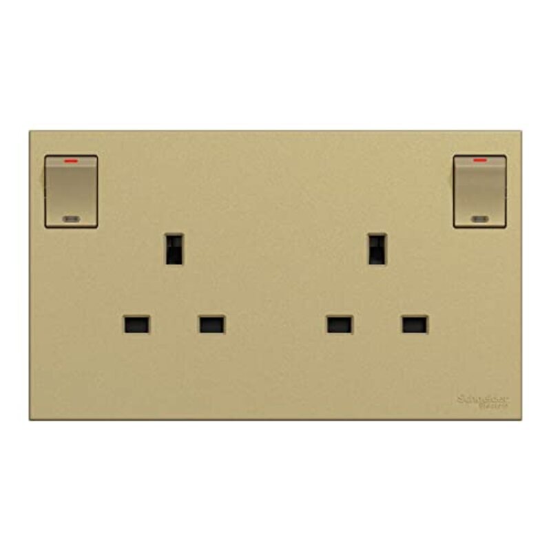 Schneider Electric Avataron C Switched Socket E87T25_WG, 2 Gangs, 13A Wine Gold 250 V